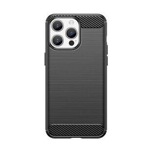 Custodia flessibile con motivo al carbonio per iPhone 15 Pro Max Carbon Case - nero