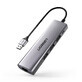Adattatore Ugreen CM266 60812 5in1 USB-A 3.0 - RJ45 / 3x USB-A 3.0 / micro USB - grigio
