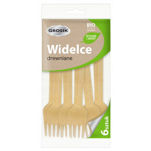 Jan Niezbędny Fourchettes en bois jetables, 6 pièces