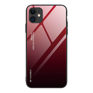 Gradient Glass Fall gehärtetem Glas Overlay iPhone 12 mini schwarz und rot