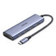 HUB Ugreen CM511 20956A 6en1 USB-C - HDMI / 3x USB-A 3.0 / lector de tarjetas SD/TF - gris