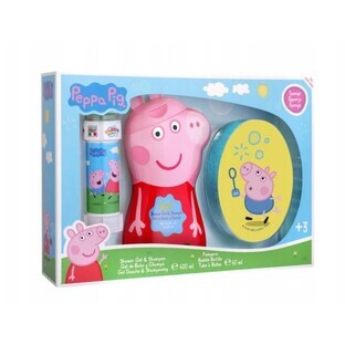 Air-Val Peppa Pig 2-in-1 Gel and Shampoo 400 ml + Soap Bubbles 60 ml + Sponge