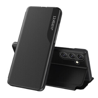 Eco Leather View Case pour Samsung Galaxy A24 4G avec flip cover stand noir