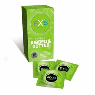 EXS Comfy Fit Ribbed amp; Dotted Condoms Ribbed condoms, 12 pcs.