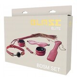 Dream Toys Blaze Elite BDSM Set Zweep + pak + handboeien + blinddoek + halsband Rood