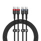 Baseus Cafule Câble USB-C / USB-C 100W 2 m - rouge/noir et noir/gris (2 pièces).