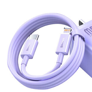USB-C - Lightning PD 20W 1m Baseus Superior Series snellaad-/gegevensoverdrachtkabel - paars USB-C - Lightning PD 20W 1m Baseus Superior Series snellaad-/gegevensoverdrachtkabel - paars