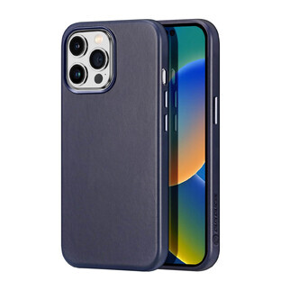 Dux Ducis Naples iPhone 14 Pro étui cuir magnétique MagSafe bleu