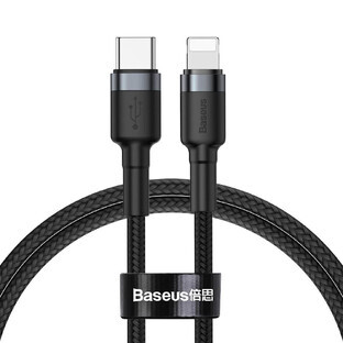 Baseus CATLKLF-G1 Lightning - USB-C PD QC 18W 480Mbps 1m cable - black-grey