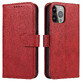 Husă de portofel cu suport flip-top pentru iPhone 15 Plus Magnet Case - roșu