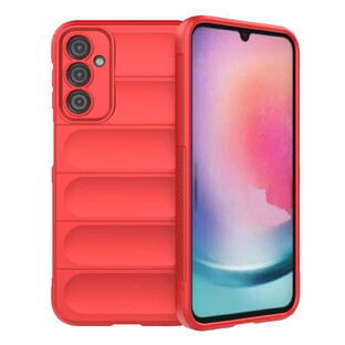 Funda Magic Shield para Samsung Galaxy A24 4G funda blindada flexible rojo