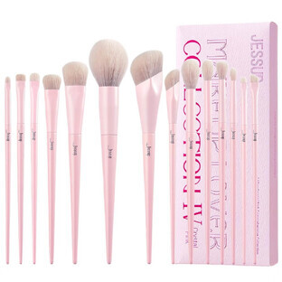 Jessup Crystal Pink Set de brochas de maquillaje T495, 14 piezas