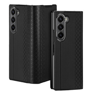 Dux Ducis Brill leather case for Samsung Galaxy Z Fold 6 with flap and card pocket - black