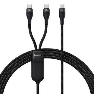 Baseus Flash Series Ⅱ Cavo di ricarica rapida 2-in-1 USB-C - 2xUSB-C 100W 1,5m nero
