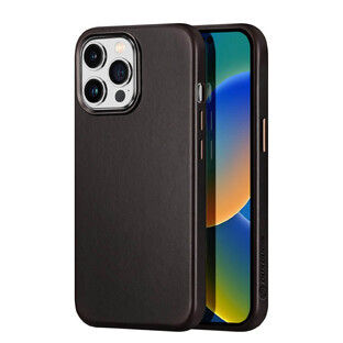 Dux Ducis Naples case for iPhone 14 Pro Max leather case (MagSafe compatible) dark brown