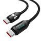 Wozinsky WUCCC1 Câble USB-C - USB-C PD 100W 480Mbps 1m avec écran - noir