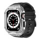 Kingxbar CYF140 2-in-1 carcasă blindată pentru Apple Watch SE, 6, 5, 4 (44 mm) din oțel inoxidabil cu curea argintie