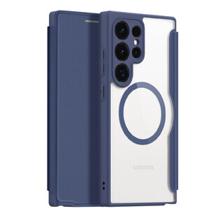 Custodia Dux Ducis Skin X Pro per Samsung Galaxy S24 Ultra con MagSafe e flip cover - blu