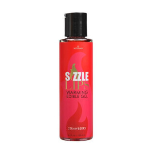 Sensuva Sizzle Lips Warming Edible Gel Strawberry Edible Stimulating Gel, 125 ml.