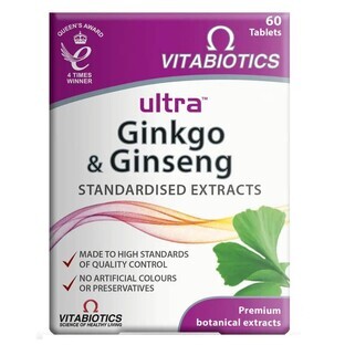 Vitabiotics Ultra Ginkgo amp; Ginseng, 60 tablets