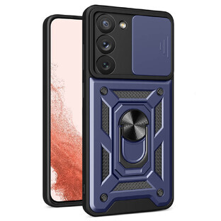 Hybrid Armor Camshield case for Samsung Galaxy S23+ armored case with camera cover blue Hybrid Armor Camshield case for Samsung Galaxy S23+ armored case with camera cover blue