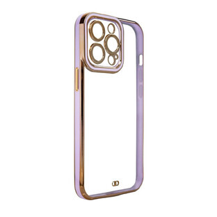 Fashion Case case for Samsung Galaxy A12 5G gel case with gold frame purple