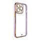 Fashion Case case for Samsung Galaxy A12 5G gel case with gold frame purple