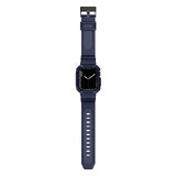 Kingxbar CYF106 2-in-1 gepantserde hoes voor Apple Watch SE, 9, 8, 7, 6, 5, 4, 3, 2, 1 (41, 40, 38 mm) met bandje blauw