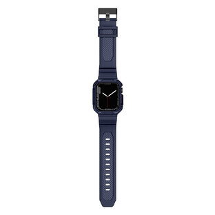 Kingxbar CYF106 2-in-1 armored case for Apple Watch SE, 9, 8, 7, 6, 5, 4, 3, 2, 1 (41, 40, 38 mm) with strap blue