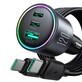 Joyroom cargador de coche JR-CCN07 120W 2xUSB-C USB-A + 100W USB-C cable - gris oscuro