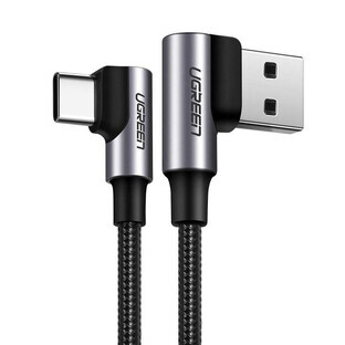 Ugreen hoekkabel USB - USB Type C Quick Charge 3.0 QC3.0 3 A 2 m grijs (US176 20857)