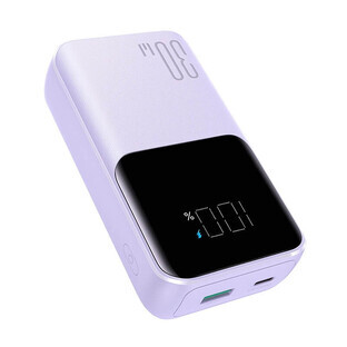 Joyroom JR-PBC06 mini powerbank with built-in USB-C / Lightning 30W 10000mAh cables - purple