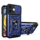 Hybrid Armor Camshield hoesje voor iPhone 16 gepantserd met camerabehuizing met standaard - blauw