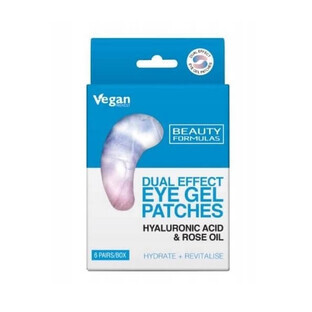 Beauty Formulas Cerotti in gel per gli occhi Acido ialuronico e olio di rosa, 6 paia