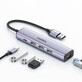 Ugreen Adattatore multifunzionale HUB USB 3.0 - 3 x USB / Ethernet RJ-45 / USB Tipo C PD grigio (CM475)