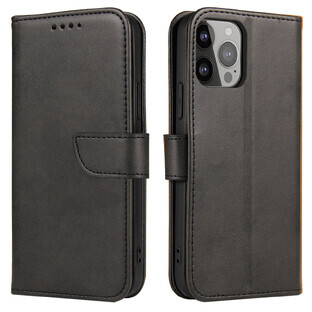 Brieftasche mit Bodenklappe für iPhone 15 Pro Magnet Case - schwarz