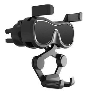 Gravity car mount for a smartphone on the grille with air freshener black (YC06)