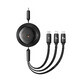 Cable Baseus Free2Draw CB000084 retráctil USB-C - Lightning / USB-C / micro USB 100W 1,1m - negro