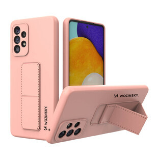Wozinsky Kickstand Case étui en silicone avec support Samsung Galaxy A73 rose