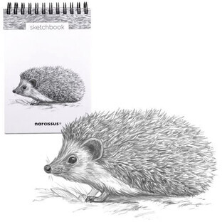 Carnet de croquis A6 vertical avec reliure spirale Hedgehog 60K 120 g/m².