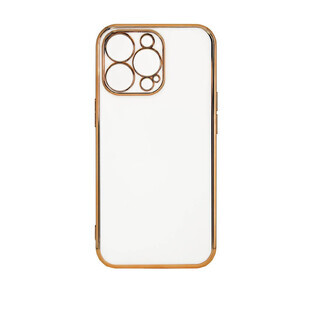 Lighting Color Case voor Samsung Galaxy A12 5G gel case met gouden frame wit