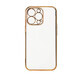 Lighting Color Case voor Samsung Galaxy A12 5G gel case met gouden frame wit
