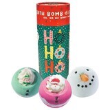 Bomb Cosmetics Ho Ho Ho geschenkkoker met badbruisballen, 3 stuks