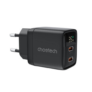 Choetech PD6051 USB-C PD 35W GaN-netlader met display - zwart