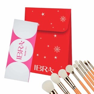 Ibra Christmas Gift Set makeup brushes + highlighter palette