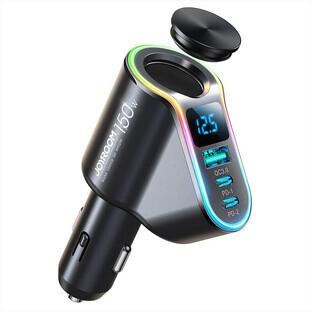 Joyroom fast car charger 4-in-1 USB-A QC3.0 / 2xUSB-C PD 150W black (JR-CL21)