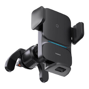 Baseus Wisdom induktives Ladegerät Autotelefonhalter für Kühlergrill schwarz (CGZX000001)