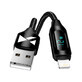 Cavo USB-A - Lightning Wozinsky WUALC1 con display LED 2,4A 1m - nero