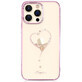Funda de silicona con cristales Swarovski Kingxbar Wish Series para iPhone 14 Pro - rosa
