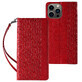 Hoesje met magneetband voor iPhone 13 Pro Max + mini sleutelkoord hanger rood